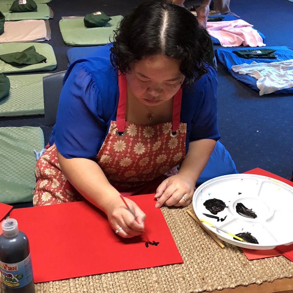 Chinese calligraphy demonstration by Caroline